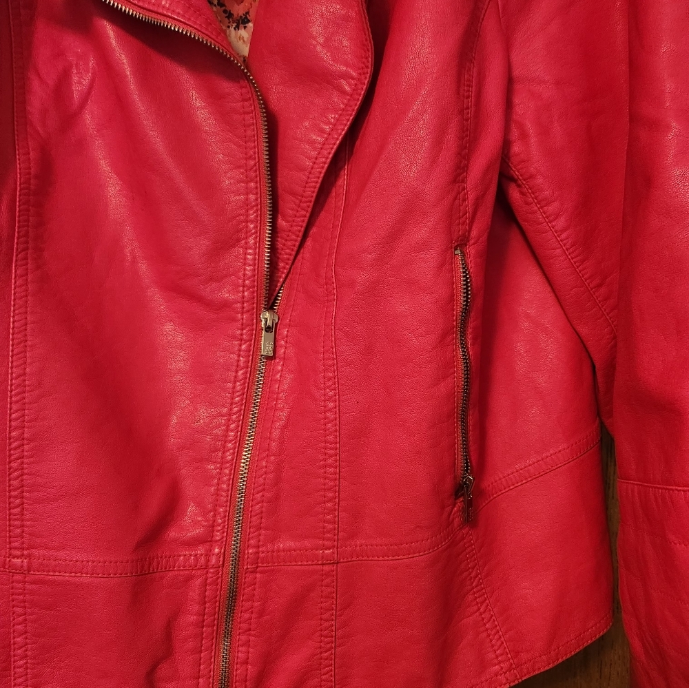 Black Rivet ☃️Pink Faux Leather Jacket 3x - Picture 7 of 10